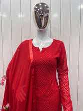 Load image into Gallery viewer, RED ANARKALI DUPATTA SET
