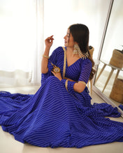 Load image into Gallery viewer, MARSHALL BLUE ANARKALI SALWAR SUIT
