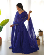 Load image into Gallery viewer, MARSHALL BLUE ANARKALI SALWAR SUIT
