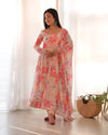 BAHARA PEACH GEORGETTE SUIT SET