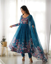 Load image into Gallery viewer, RAMA FLORAL 3D ANARKALI
