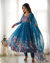 Load image into Gallery viewer, RAMA FLORAL 3D ANARKALI
