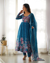 Load image into Gallery viewer, RAMA FLORAL 3D ANARKALI
