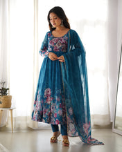 Load image into Gallery viewer, RAMA FLORAL 3D ANARKALI
