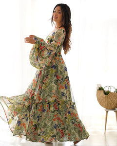 SILVIE FRILLED ANARKALI DRESS