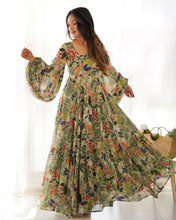 Load image into Gallery viewer, SILVIE FRILLED ANARKALI DRESS
