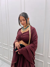 Load image into Gallery viewer, MOCHA BROWN DUPATTA SET
