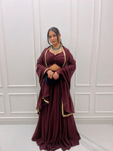 MOCHA BROWN DUPATTA SET