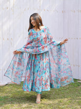 Load image into Gallery viewer, FLORAL ORGANZA DUPATTA SET
