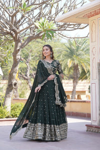 AISHA GREEN LEHENGA CHOLI SET