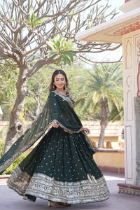 AISHA GREEN LEHENGA CHOLI SET