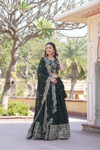 Load image into Gallery viewer, AISHA GREEN LEHENGA CHOLI SET
