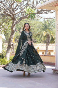 AISHA GREEN LEHENGA CHOLI SET