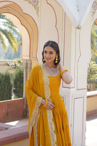 SAIL YELLOW ANARKALI SALWAR SUIT