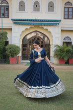 Load image into Gallery viewer, NAVY BLUE LEHENGA SET
