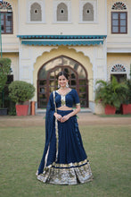 Load image into Gallery viewer, NAVY BLUE LEHENGA SET
