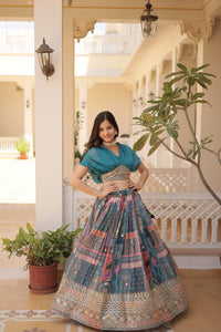 SUHANI MULTICOLOR CHANDERI LEHENGA CHOLI SET