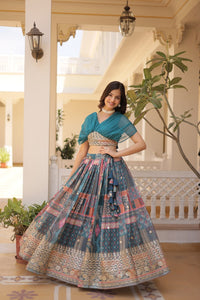 SUHANI MULTICOLOR CHANDERI LEHENGA CHOLI SET