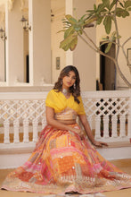 Load image into Gallery viewer, TWILA MUSTARD RICH RUSSIAN SILK LEHENGA
