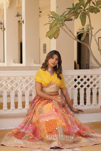 TWILA MUSTARD RICH RUSSIAN SILK LEHENGA