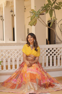 TWILA MUSTARD RICH RUSSIAN SILK LEHENGA