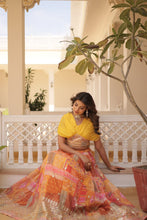 Load image into Gallery viewer, TWILA MUSTARD RICH RUSSIAN SILK LEHENGA
