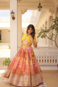 TWILA MUSTARD RICH RUSSIAN SILK LEHENGA