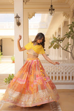 Load image into Gallery viewer, TWILA MUSTARD RICH RUSSIAN SILK LEHENGA
