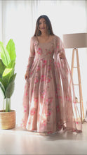 Load and play video in Gallery viewer, FLORAL ANARKALI DUPATTA SET
