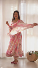 Load and play video in Gallery viewer, BAHARA PEACH GEORGETTE SUIT SET
