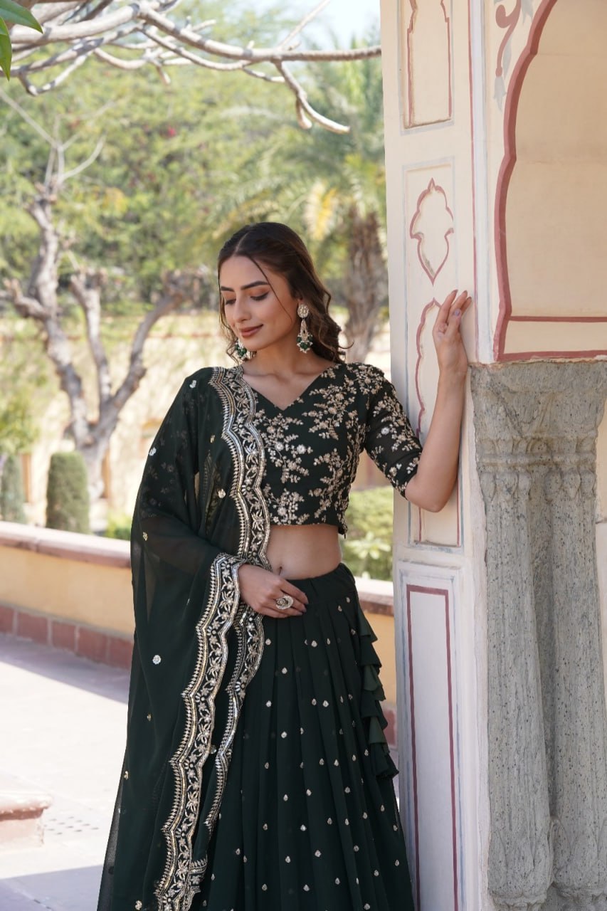 AISHA GREEN LEHENGA CHOLI SET