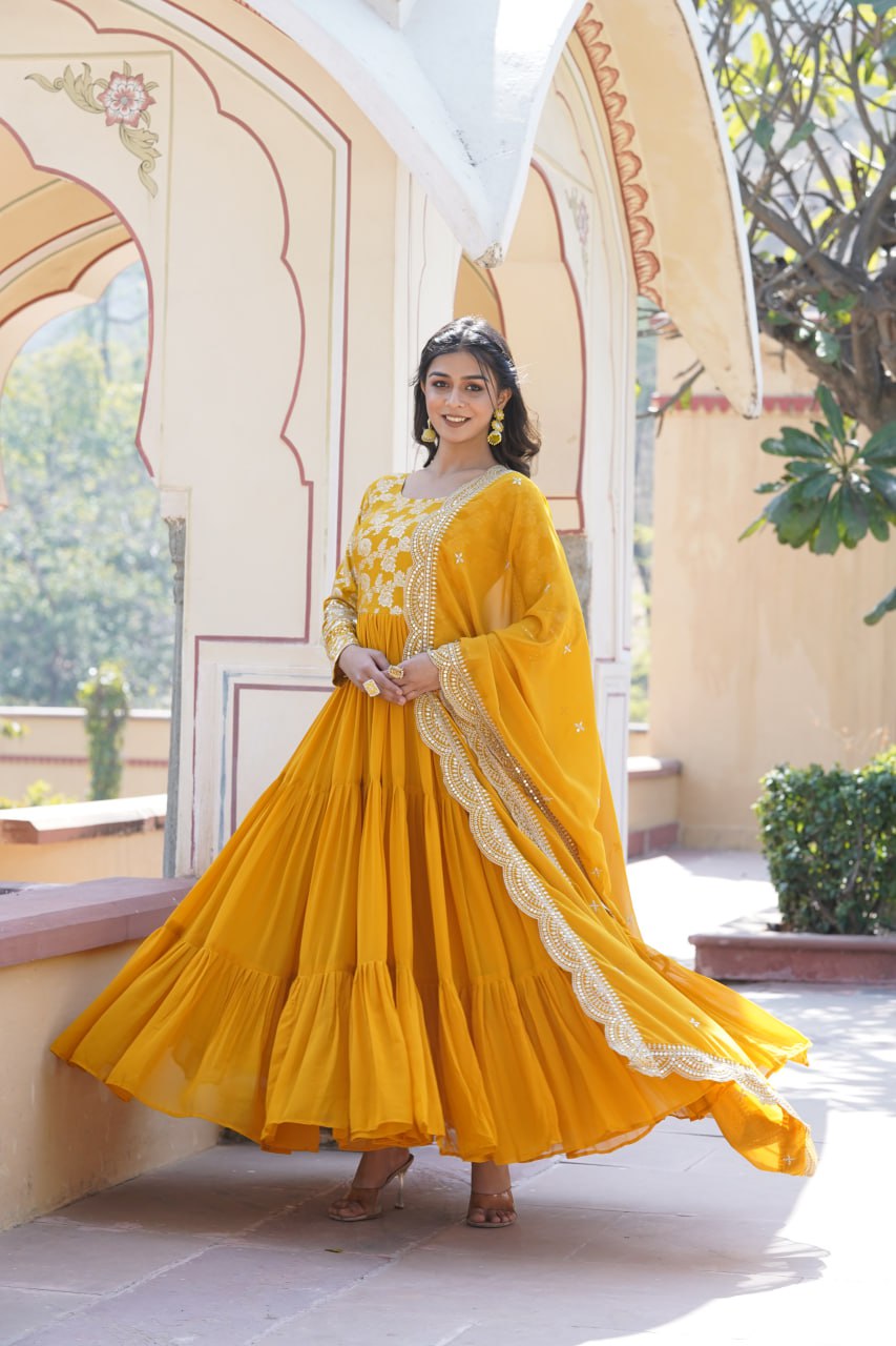 DELLA YELLOW KURTA SHARARA SET