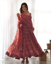 Load image into Gallery viewer, MARIA MAROON FLAIR ANARKALI SUIT
