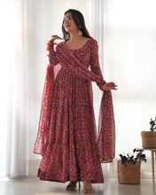 Load image into Gallery viewer, MARIA MAROON FLAIR ANARKALI SUIT
