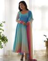 COLOURFULL ANARKALI DUPATTA SET