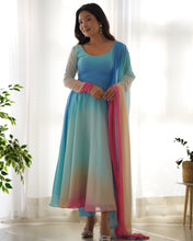 Load image into Gallery viewer, COLOURFULL ANARKALI DUPATTA SET
