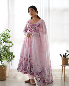 PINK ANARKALI DUPTTA SET